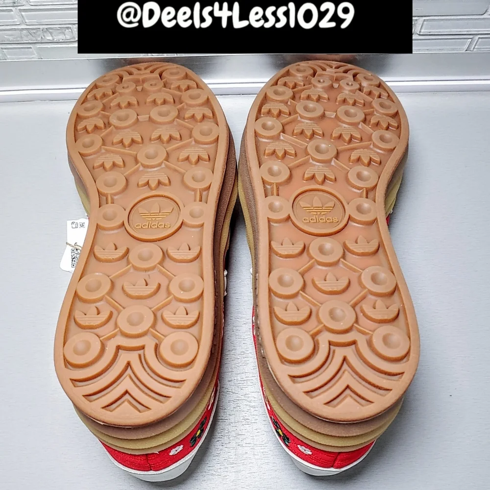 Adidas Gazelle Bold Platform X Liberty London Womens Size 8.5 Scarlet Red Yellow
